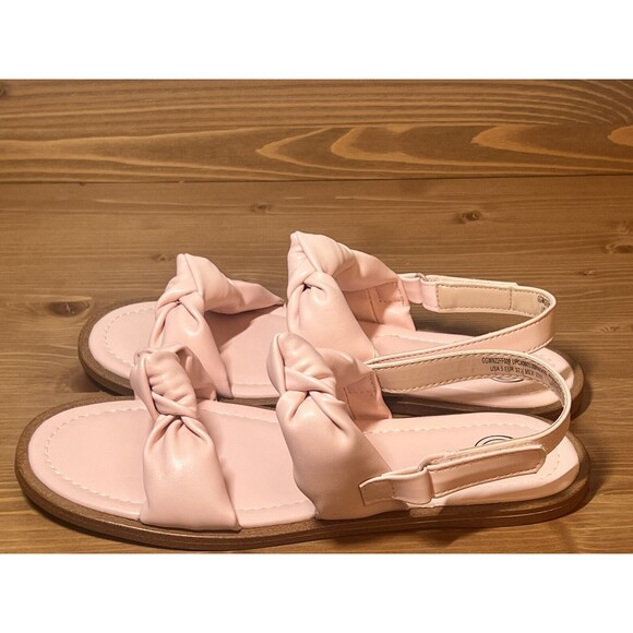 Wonder Nation Big Girls Pink Double Knot Sandals Non Marking Comfort Size 5 NWT - Picture 5 of 10